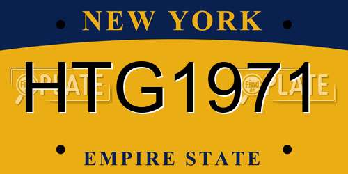 HTG1971 New York License Plate