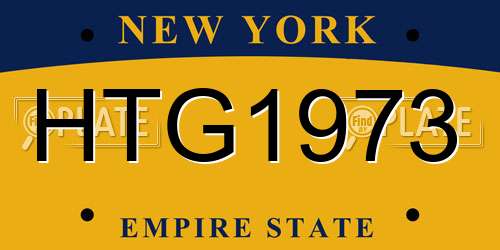 HTG1973 New York License Plate