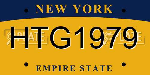 HTG1979 New York License Plate