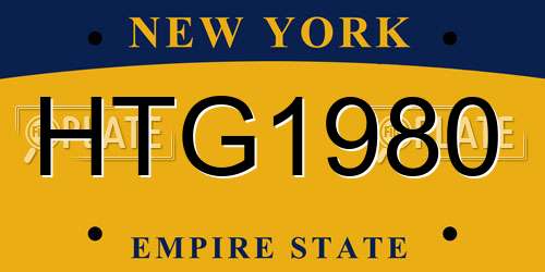 HTG1980 New York License Plate