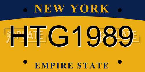 HTG1989 New York License Plate