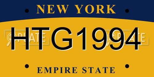 HTG1994 New York License Plate