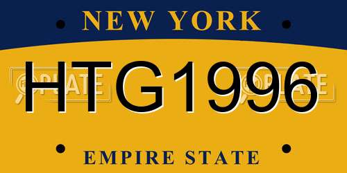 HTG1996 New York License Plate