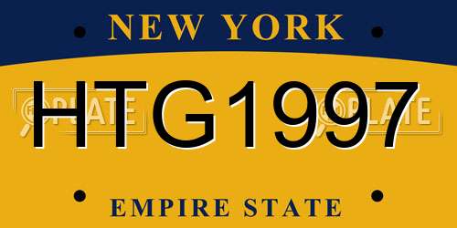 HTG1997 New York License Plate