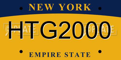 HTG2000 New York License Plate