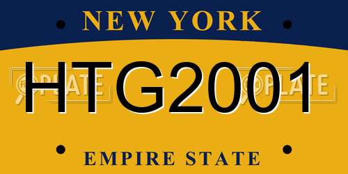 HTG2001 New York License Plate