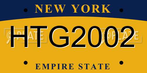 HTG2002 New York License Plate