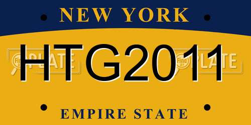 HTG2011 New York License Plate