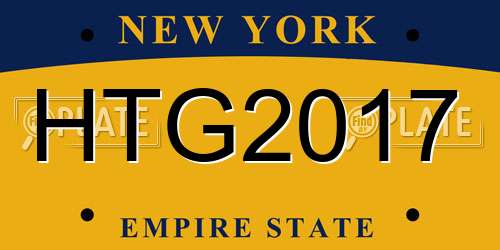 HTG2017 New York License Plate