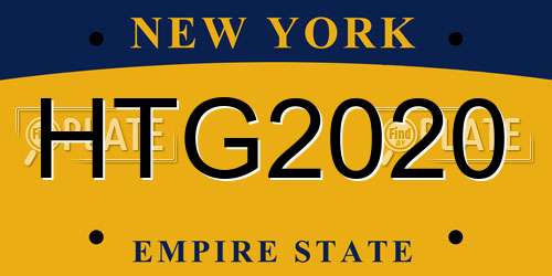 HTG2020 New York License Plate
