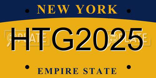 HTG2025 New York License Plate