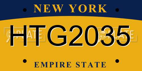 HTG2035 New York License Plate