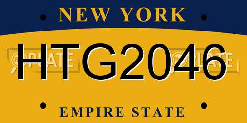 HTG2046 New York License Plate