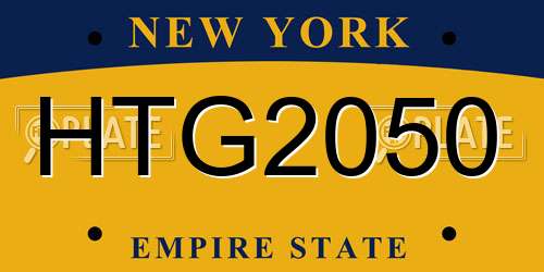 HTG2050 New York License Plate