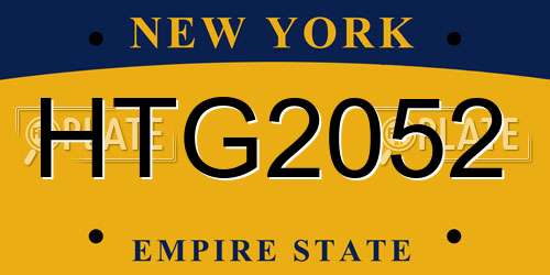 HTG2052 New York License Plate