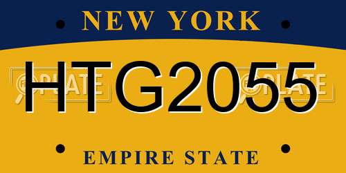 HTG2055 New York License Plate