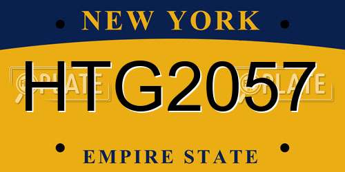 HTG2057 New York License Plate