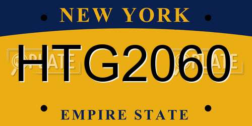 HTG2060 New York License Plate