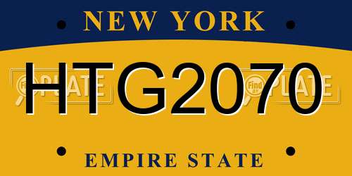 HTG2070 New York License Plate