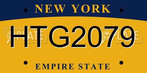 HTG2079 New York License Plate