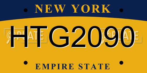 HTG2090 New York License Plate