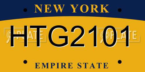 HTG2101 New York License Plate