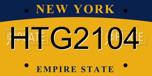 HTG2104 New York License Plate