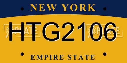HTG2106 New York License Plate