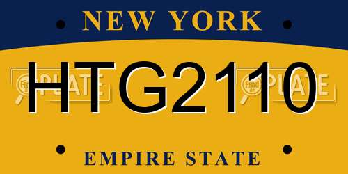 HTG2110 New York License Plate