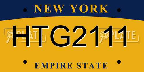 HTG2111 New York License Plate