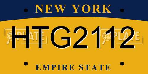 HTG2112 New York License Plate