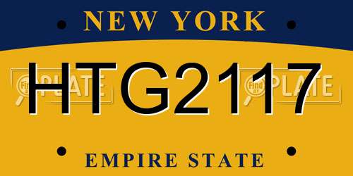 HTG2117 New York License Plate