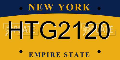 HTG2120 New York License Plate