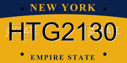 HTG2130 New York License Plate
