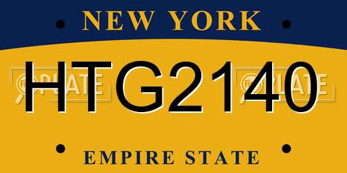 HTG2140 New York License Plate