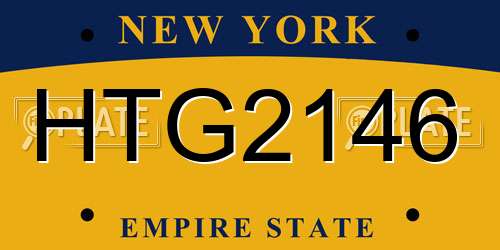 HTG2146 New York License Plate