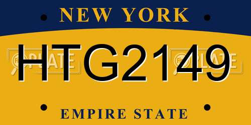 HTG2149 New York License Plate