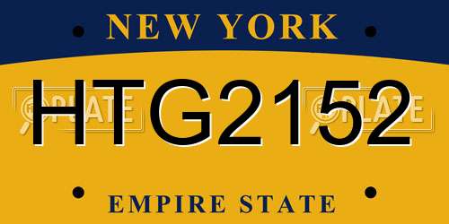 HTG2152 New York License Plate