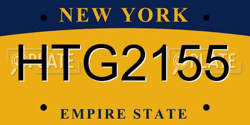 HTG2155 New York License Plate