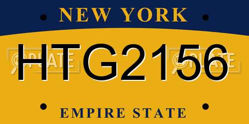 HTG2156 New York License Plate