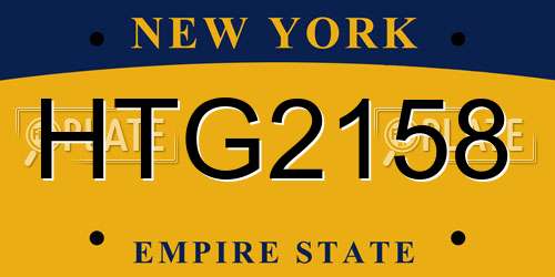 HTG2158 New York License Plate