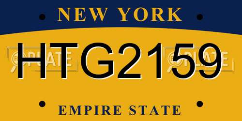 HTG2159 New York License Plate