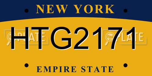 HTG2171 New York License Plate