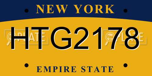 HTG2178 New York License Plate