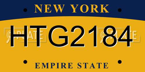 HTG2184 New York License Plate