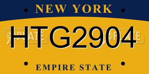 HTG2904 New York License Plate