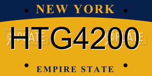 HTG4200 New York License Plate