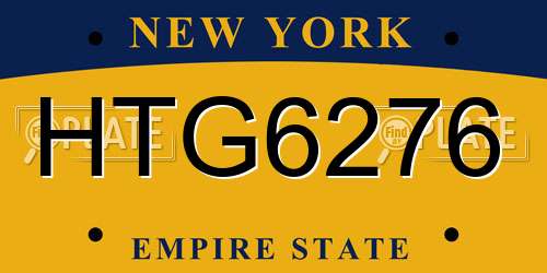 HTG6276 New York License Plate