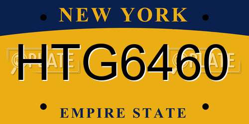 HTG6460 New York License Plate