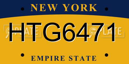 HTG6471 New York License Plate